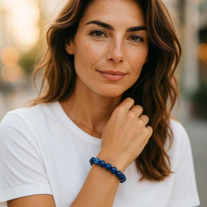 Blue Kyanite Bracelet-Bracelets-Crystal Destiny-Kyanite-10mm-6.5"-Crystal Destiny