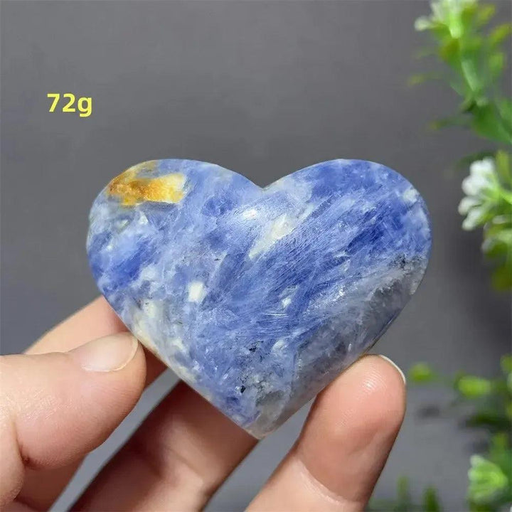 Captivating Blue Apatite Crystal Heart, 72g, with vibrant electric blue hues and natural inclusions.