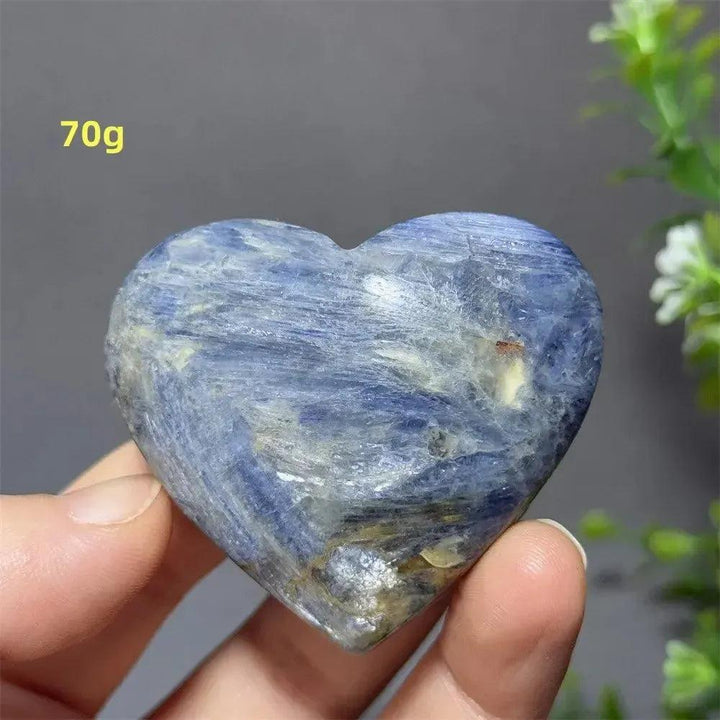 Captivating 70g Blue Apatite Crystal Heart, a polished, neon blue stone for love, communication, and manifestation.