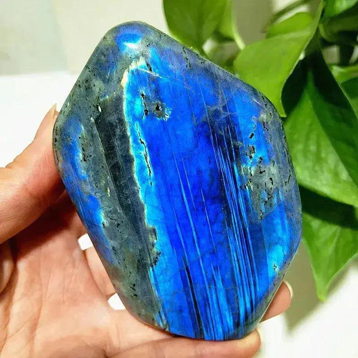 Blue Labradorite Crystal Freeform with stunning flashes of blue and green iridescence, enhancing intuition and clarity.