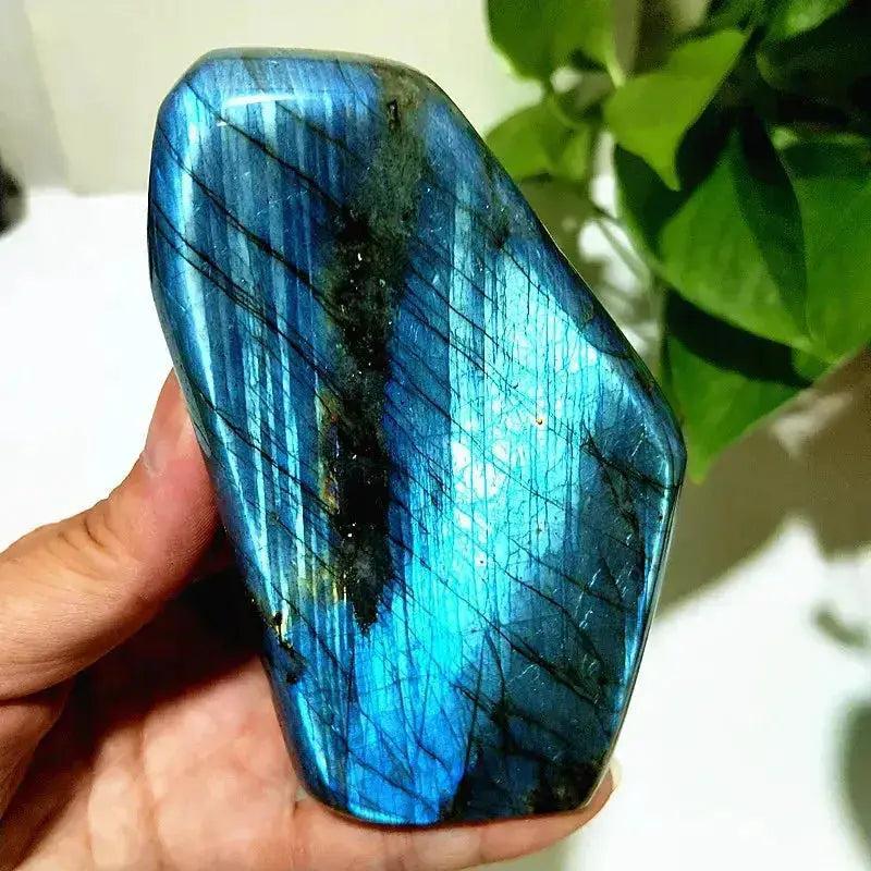 Blue Labradorite Crystal Freeform with stunning blue-green iridescence, enhancing intuition and spiritual awareness.