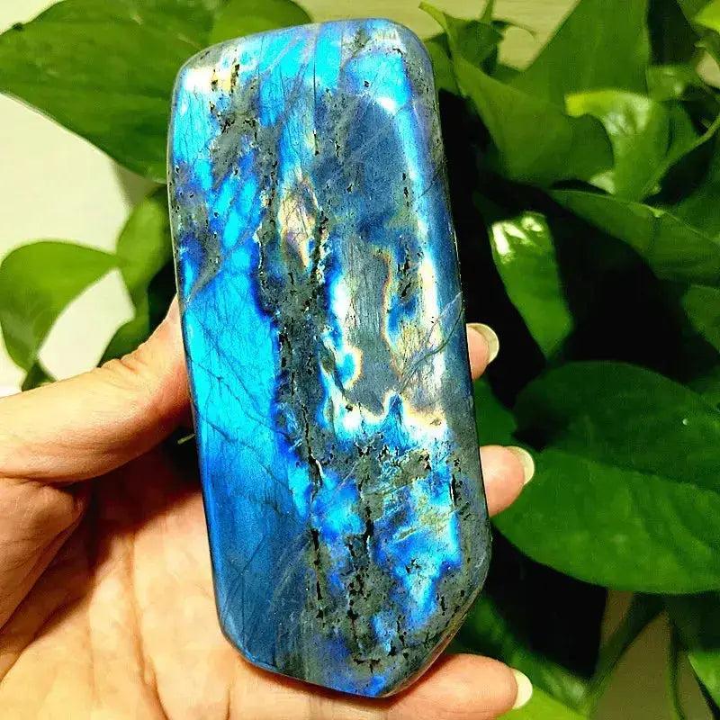 Blue Labradorite Crystal Freeform with stunning blue-green iridescence, enhancing intuition and spiritual awareness.