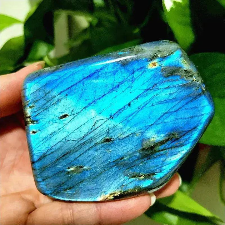 Blue Labradorite Crystal Freeform with stunning flashes of blue and green iridescence, enhancing intuition and clarity.