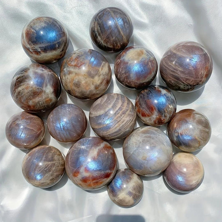Blue Moonstone Crystal Sphere | Adularescence Flash Ball