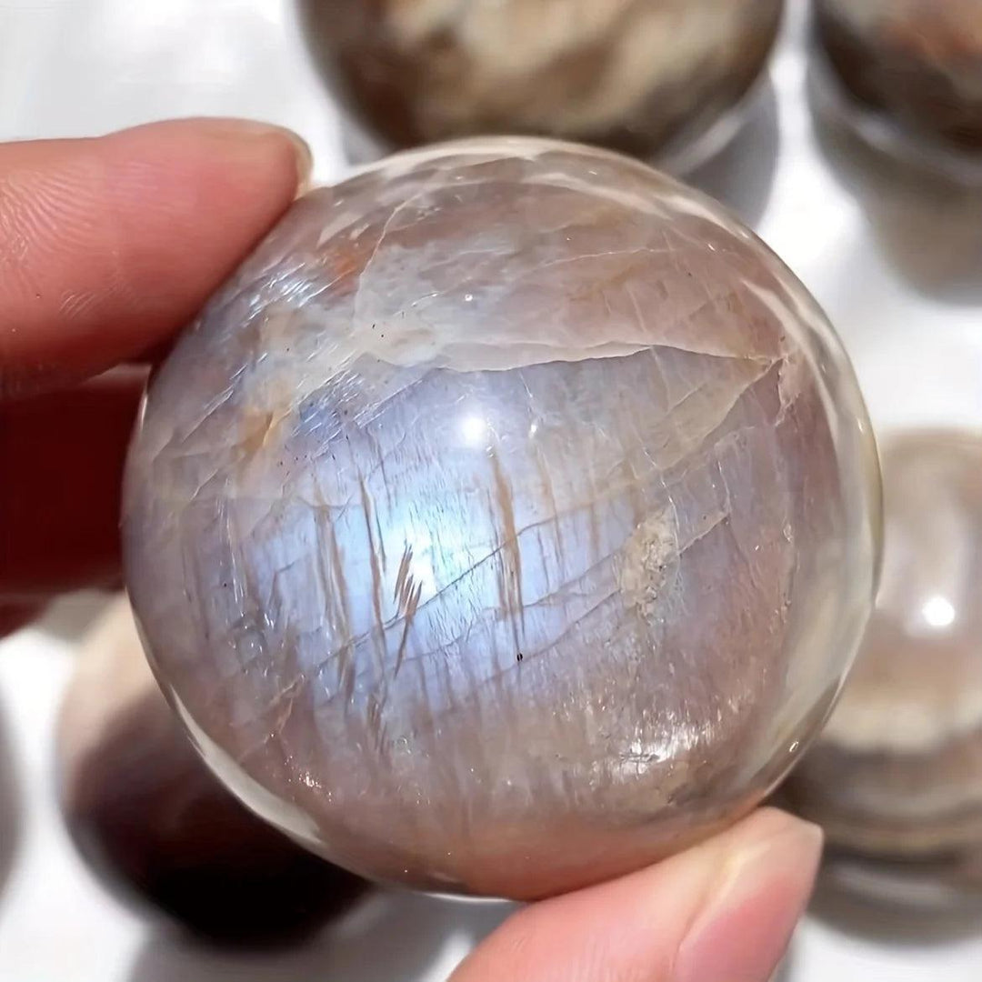 Blue Moonstone Crystal Sphere | Adularescence Flash Ball