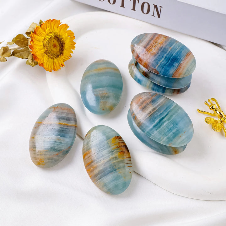 Blue Onyx Palm Stone