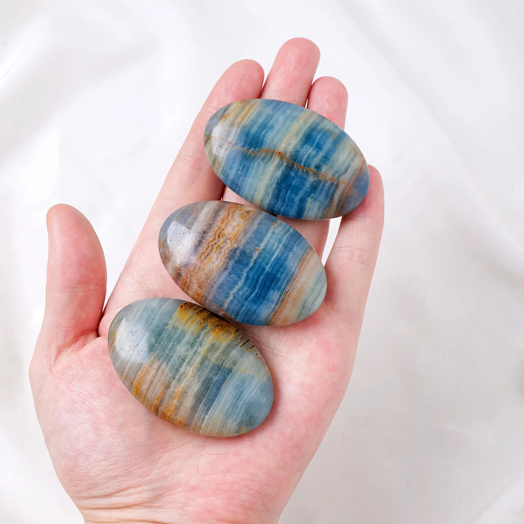 Blue Onyx Palm Stone