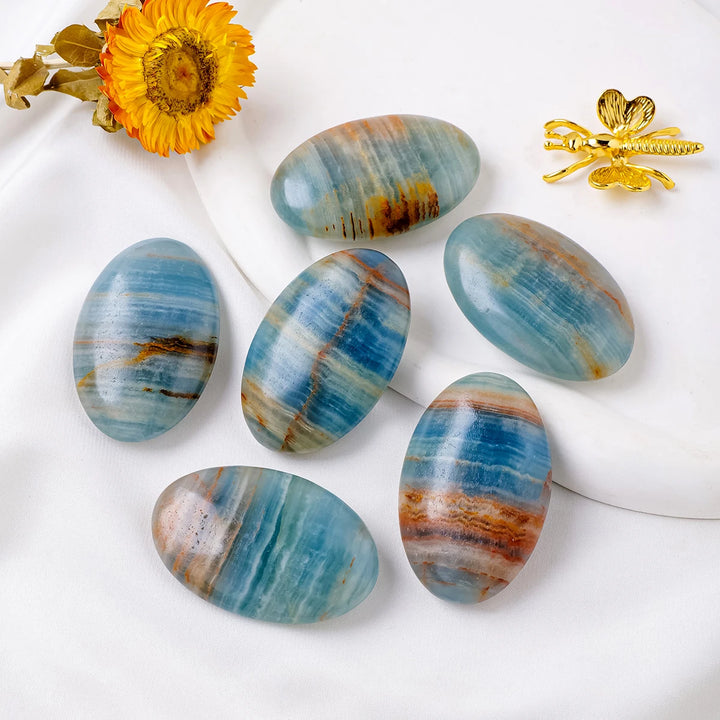 Blue Onyx Palm Stone