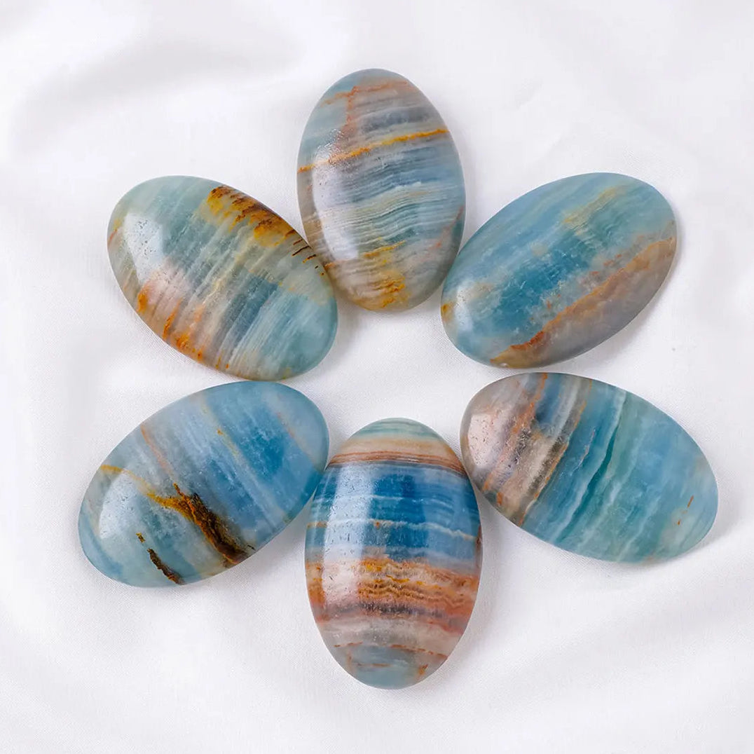 Blue Onyx Palm Stone