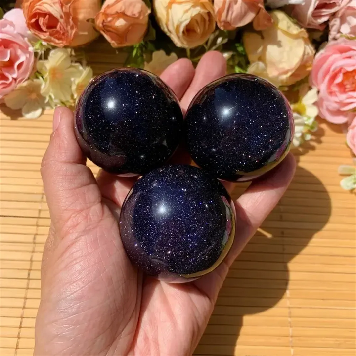 Blue Sandstone Sphere-Spheres-Ali-Blue Sandstone-50-60mm-Crystal Destiny