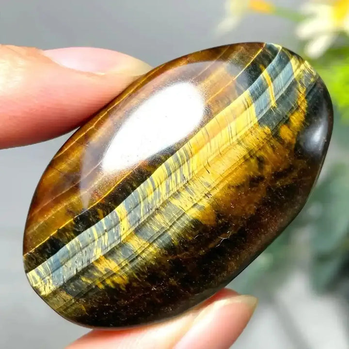 Blue and Gold Tiger's Eye Palm Stone