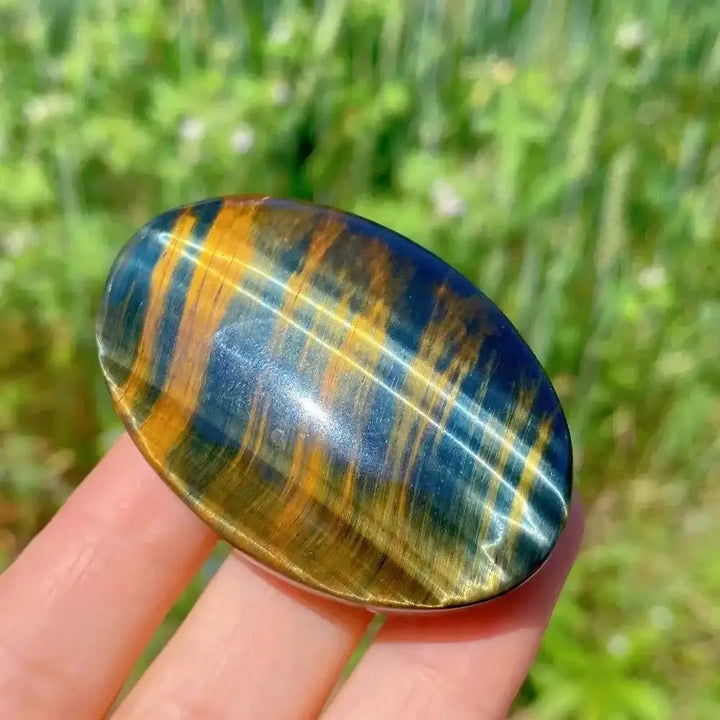 Blue and Gold Tiger's Eye Palm Stone