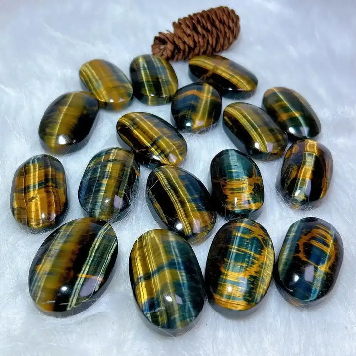 Blue and Gold Tiger's Eye Palm Stone