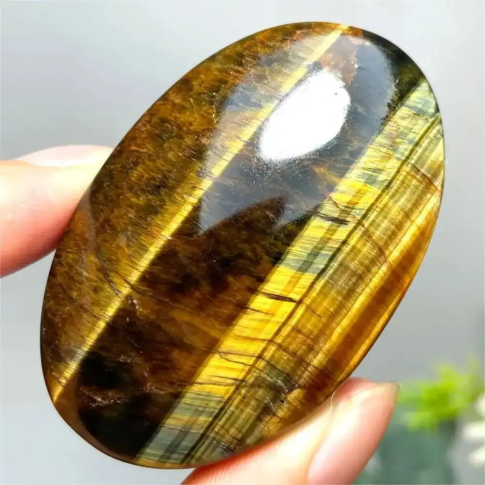 Blue and Gold Tiger's Eye Palm Stone