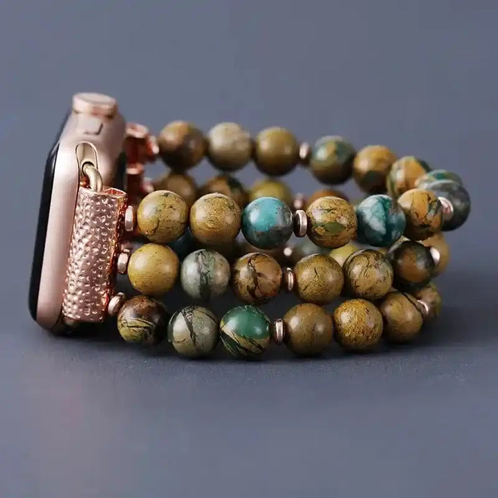 Bohemian Agate Beaded Apple Watch Band-Bands-Ali-Blue + Black-Small-Apple 42-49MM Plate-Crystal Destiny