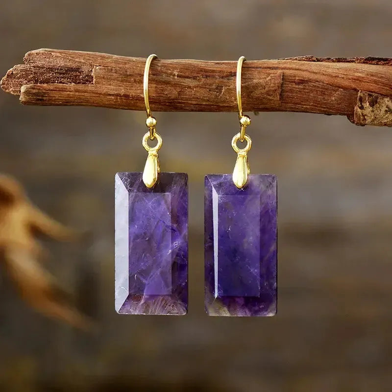 Boho Gemstone Drop Earrings-Earrings-Ali-Amethyst-Crystal Destiny