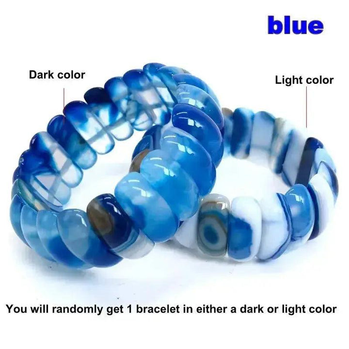 Botswana Agate Bar Bead Bracelet