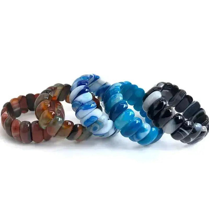 Botswana Agate Bar Bead Bracelet