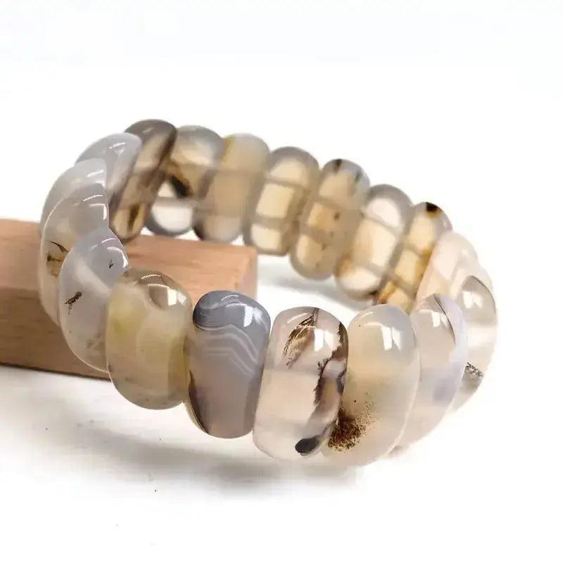 Botswana Agate Bar Bead Bracelet