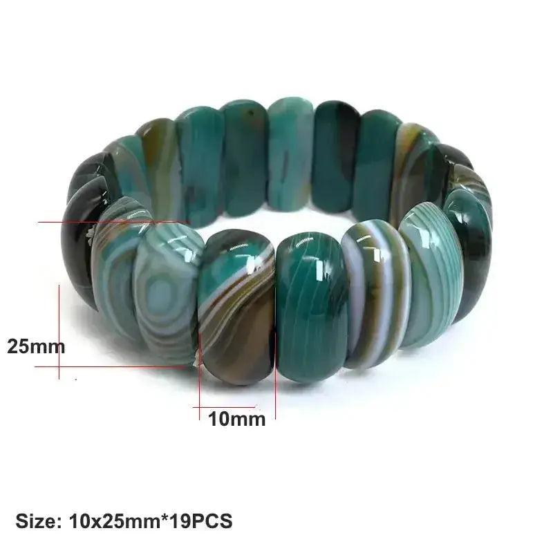 Botswana Agate Bar Bead Bracelet
