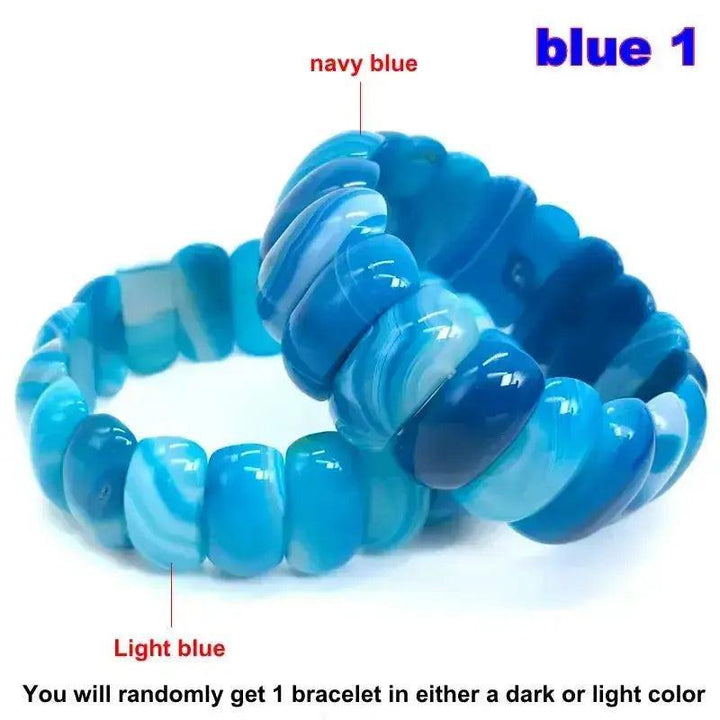 Botswana Agate Bar Bead Bracelet