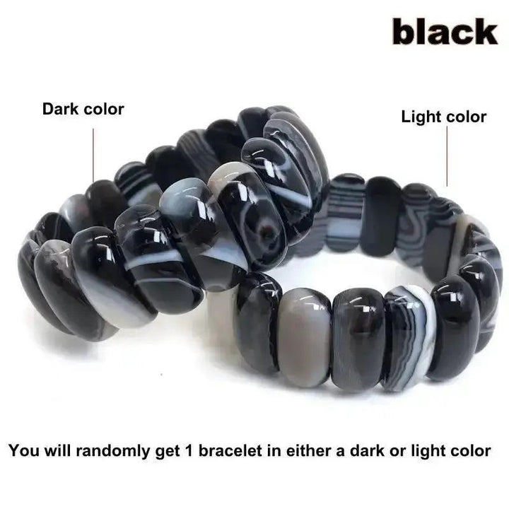 Botswana Agate Bar Bead Bracelet