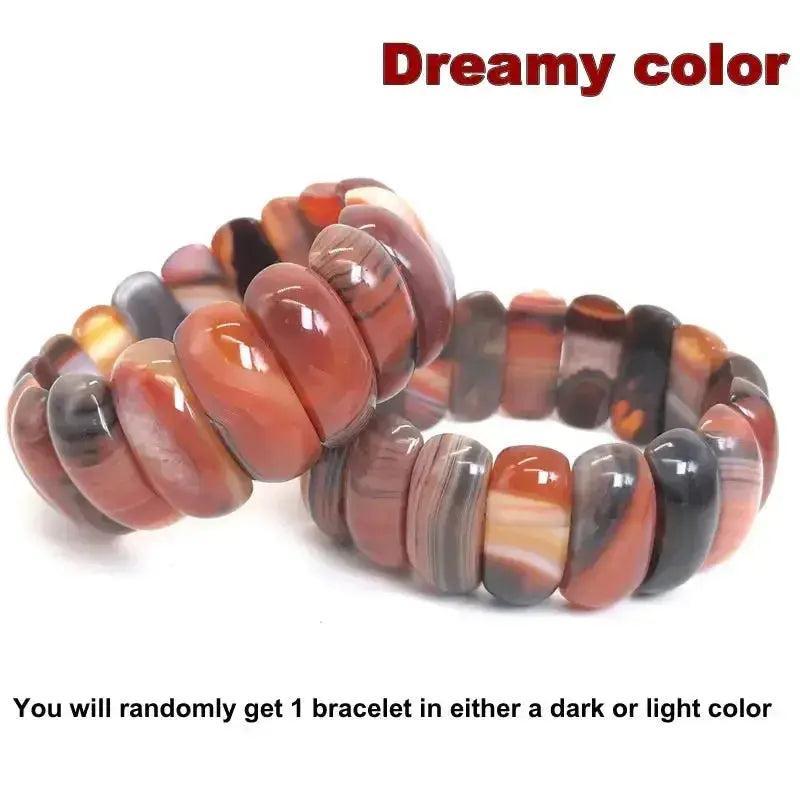 Botswana Agate Bar Bead Bracelet