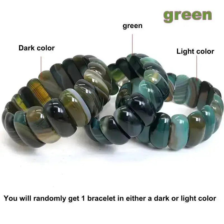 Botswana Agate Bar Bead Bracelet