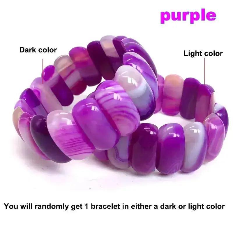Botswana Agate Bar Bead Bracelet