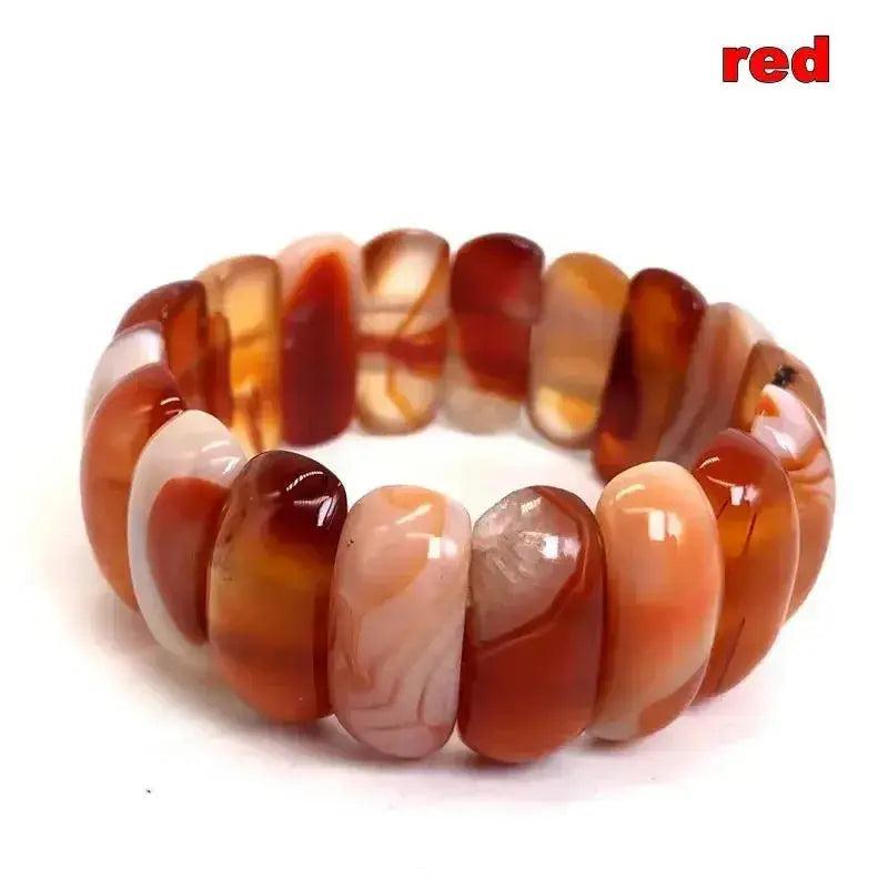 Botswana Agate Bar Bead Bracelet