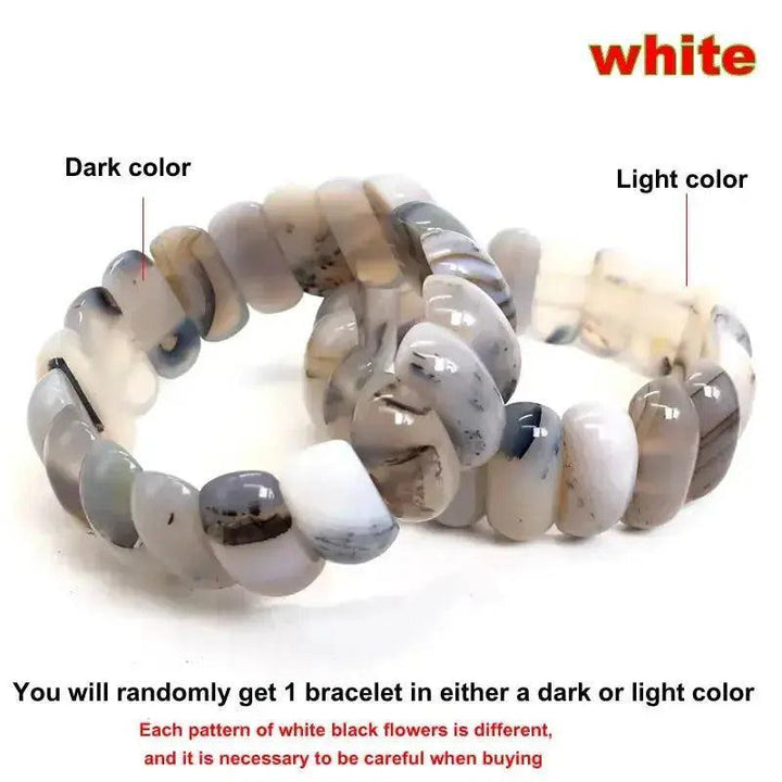 Botswana Agate Bar Bead Bracelet