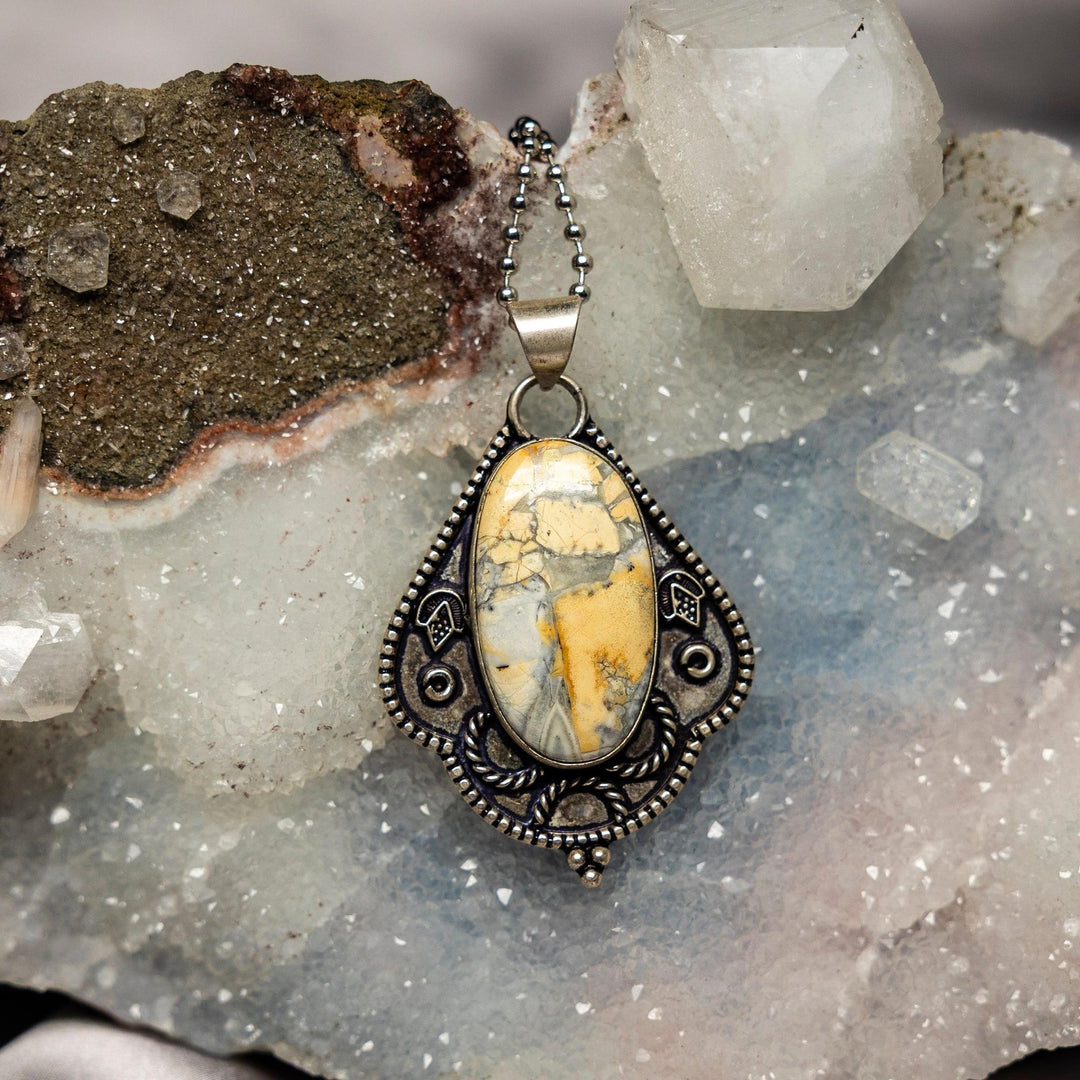 Brecciated Jasper 925 Sterling Silver Pendant 2.25 Inch, featuring a mosaic of deep red, rust, and charcoal-black.