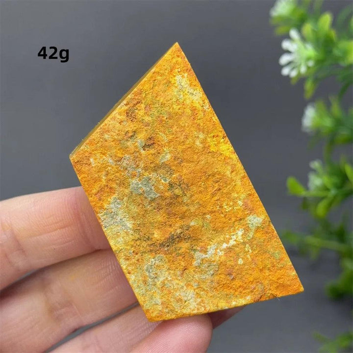 Vibrant 42g Bumblebee Jasper Crystal Freeform with bright yellow and orange volcanic minerals for solar plexus energy.