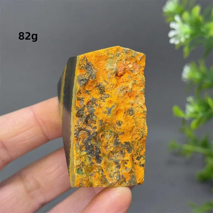 82g Bumblebee Jasper Crystal Freeform with vibrant yellow and orange volcanic rock textures for vitality.