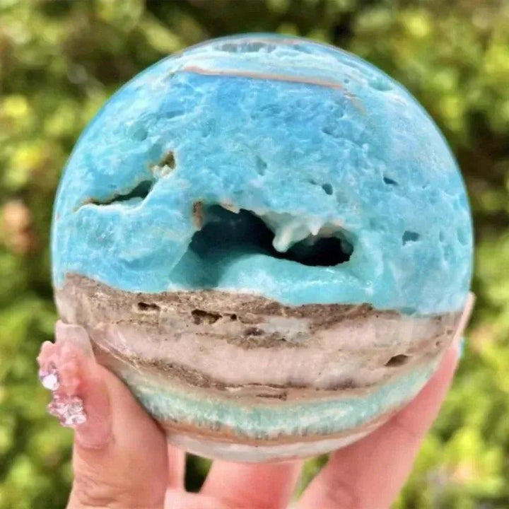 Caribbean Blue Calcite Sphere | Polished Crystal Ball