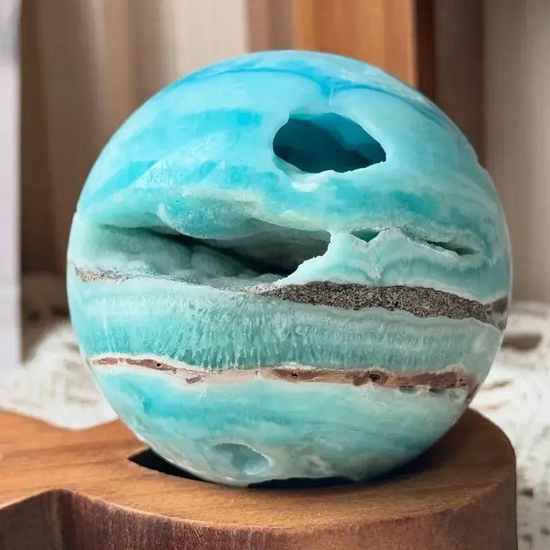 Caribbean Blue Calcite Sphere | Polished Crystal Ball