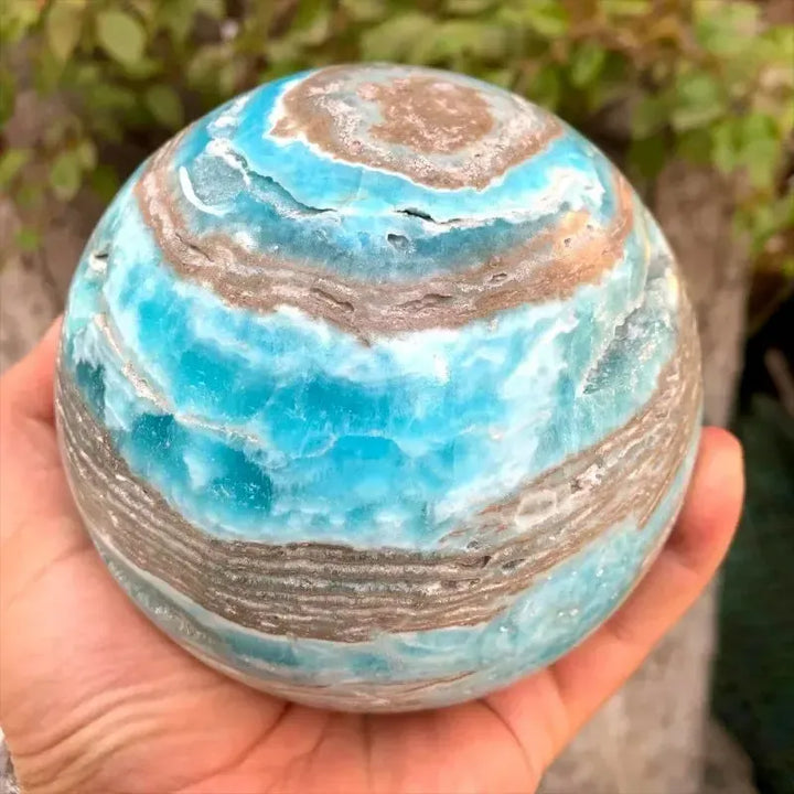 Caribbean Blue Calcite Sphere-Spheres-Ali-Caribbean Calcite-50-60mm-Crystal Destiny