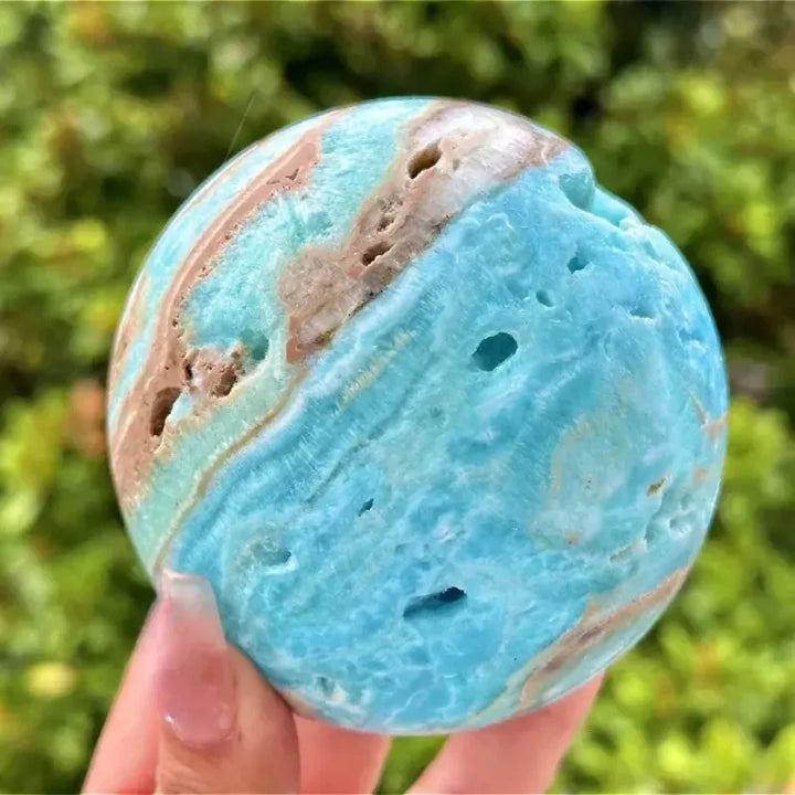 Caribbean Blue Calcite Sphere-Spheres-Ali-Caribbean Calcite-50-60mm-Crystal Destiny