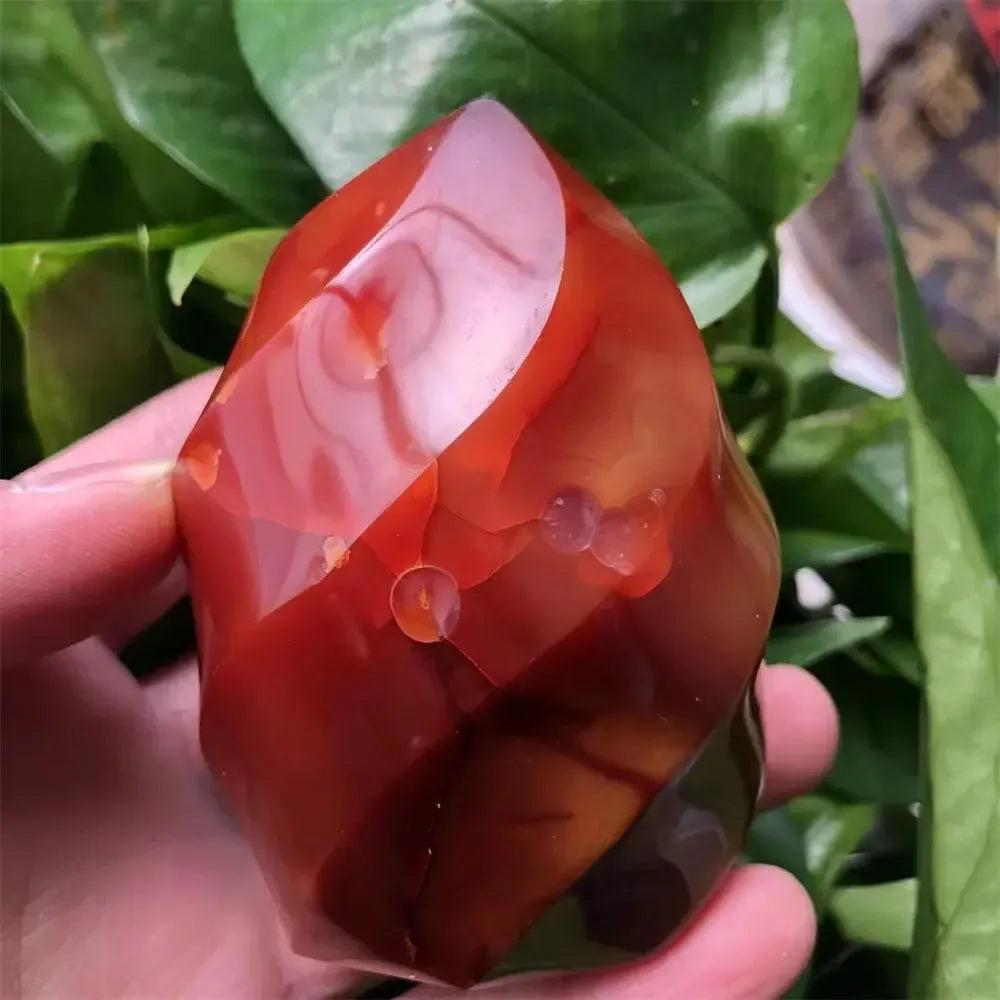 Carnelian Agate Flame Crystal Hand-Carved Freeform