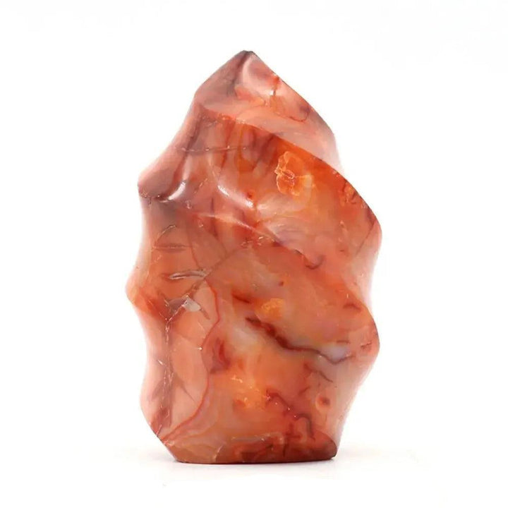 Carnelian Agate Flame Crystal Hand-Carved Freeform