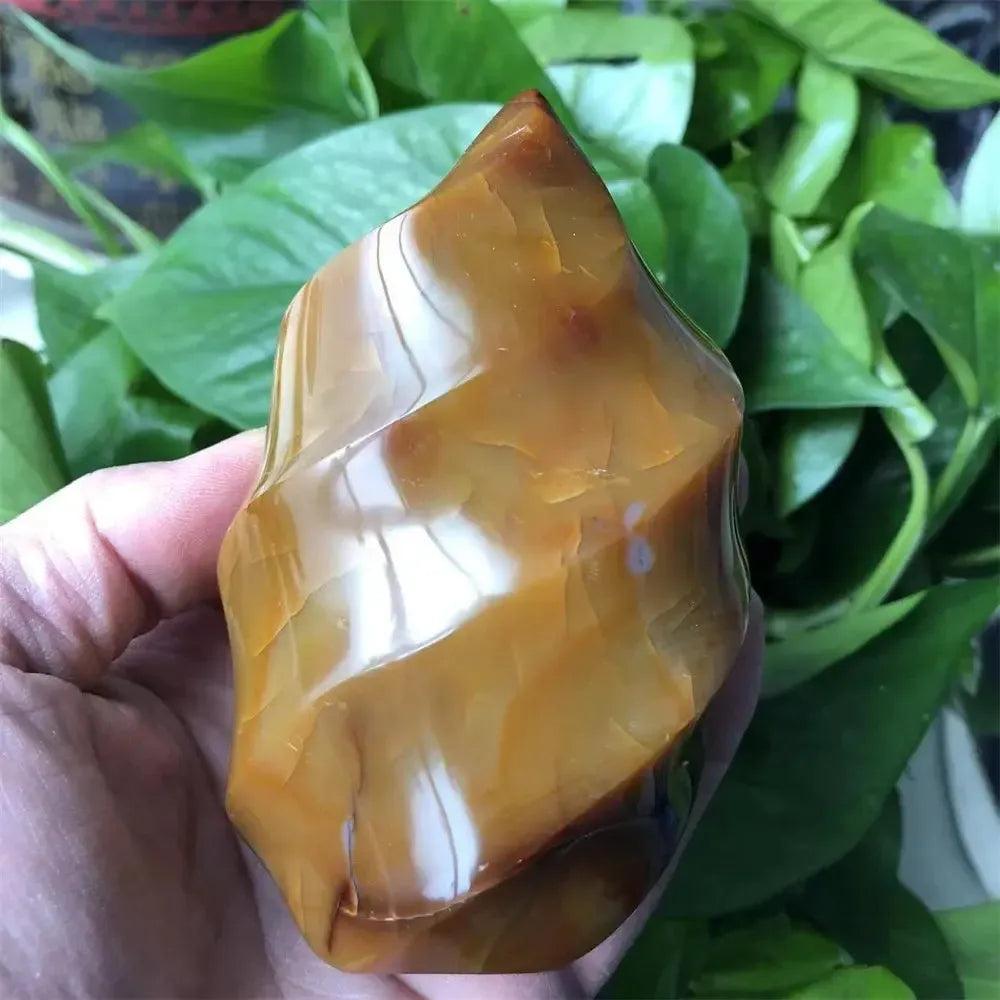 Carnelian Agate Flame Crystal Hand-Carved Freeform