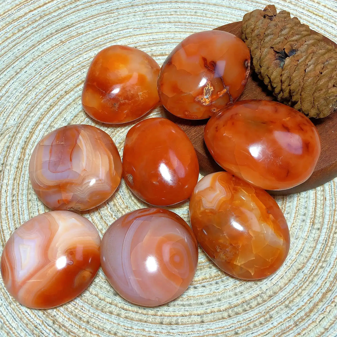 Carnelian Druzy Geode Palm Stone