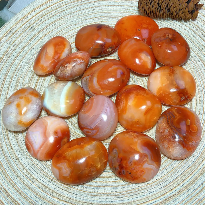 Carnelian Druzy Geode Palm Stone