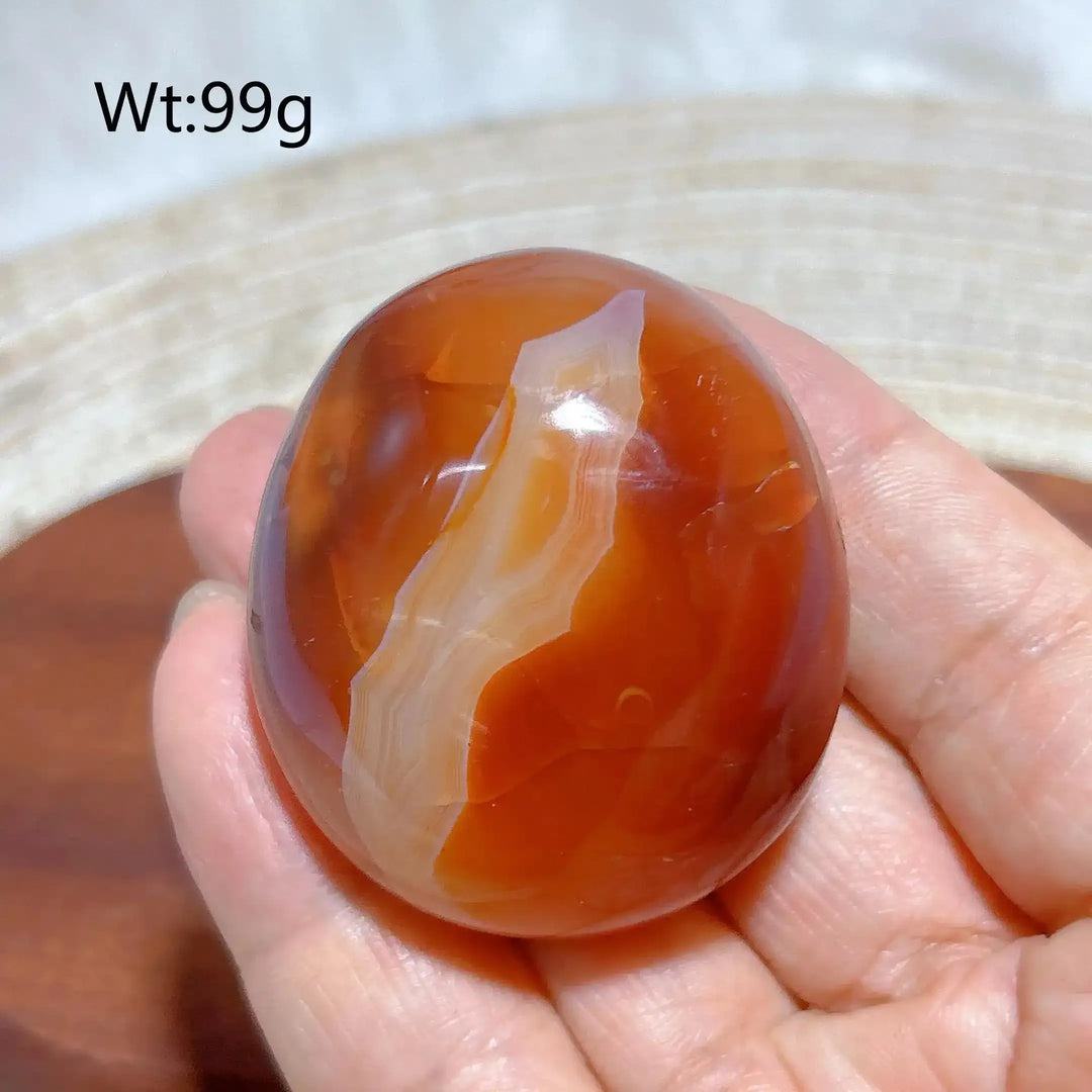 Carnelian Druzy Geode Palm Stone