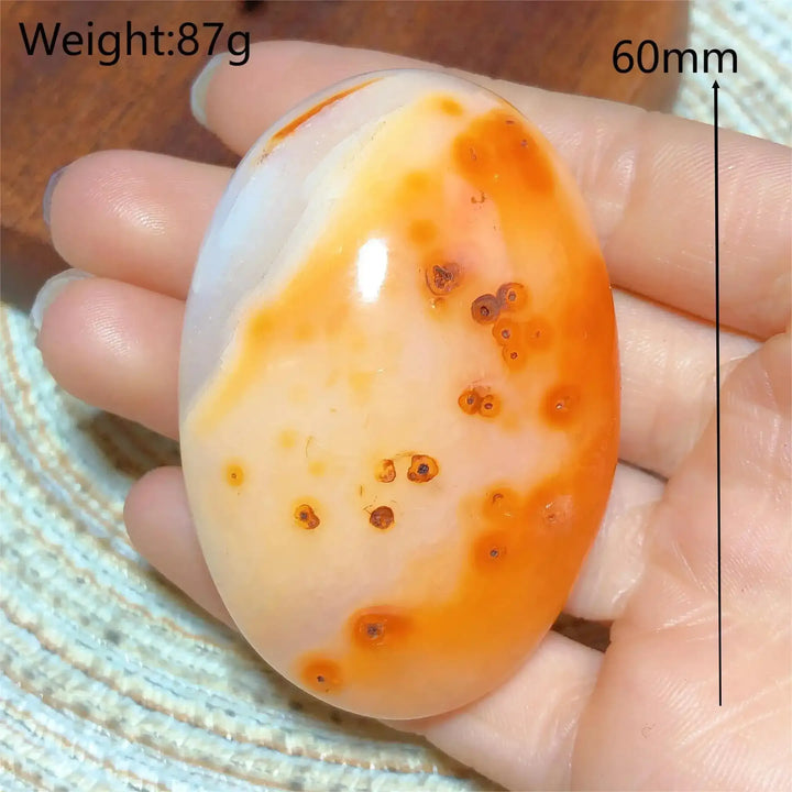 Carnelian Druzy Geode Palm Stone