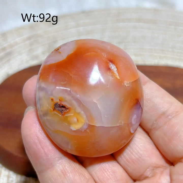 Carnelian Druzy Geode Palm Stone