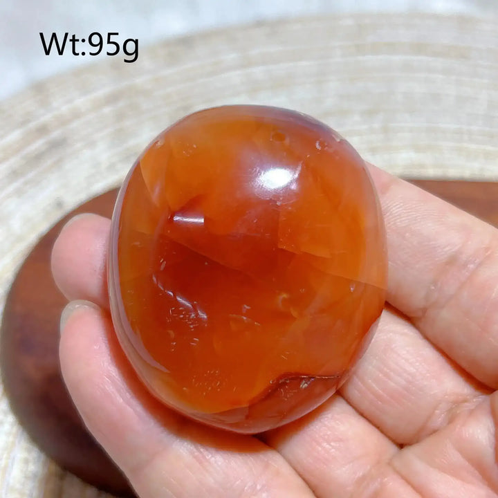 Carnelian Druzy Geode Palm Stone
