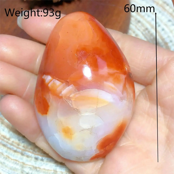 Carnelian Druzy Geode Palm Stone