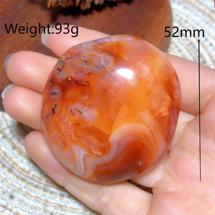 Carnelian Druzy Geode Palm Stone