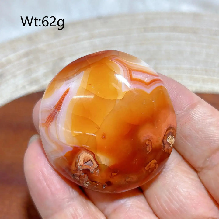 Carnelian Druzy Geode Palm Stone